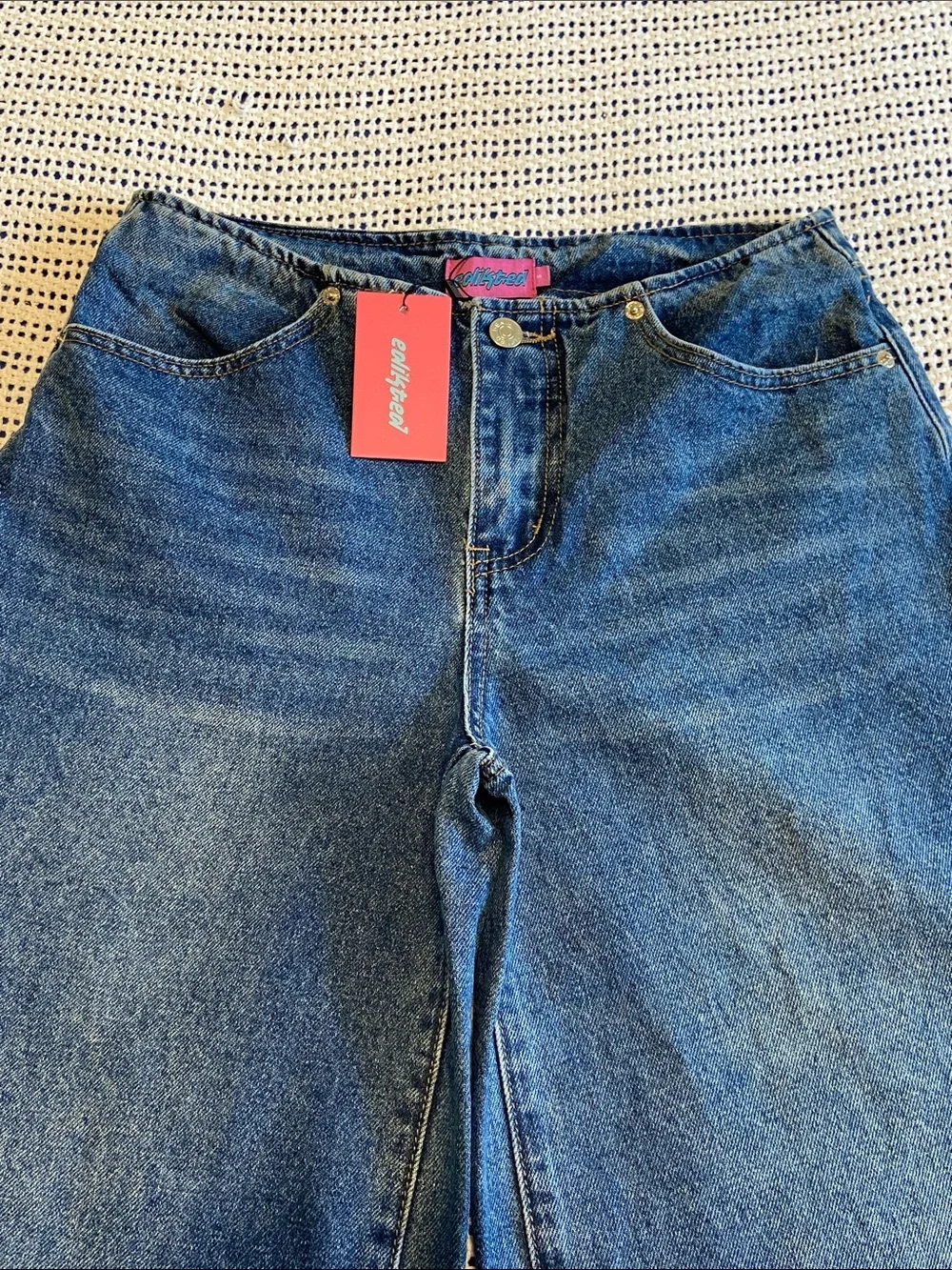 Edikted ultra wide-leg denim jeans low to medium rise New Size Small